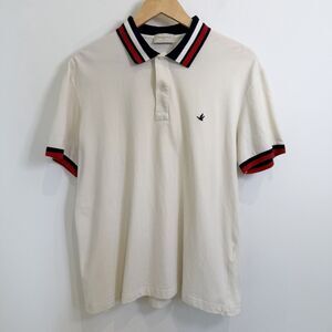 Brooksfield Torino Polo Shirt Mens 54 2XL Cream Italy Patriotic Office Preppy
